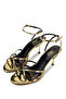 Women's Genuine Leather Gold Heeled Shoes - 6