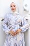 Patterned Hijab Dress Lilac 541 - 2