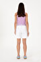 Women's White Woven Shorts 50309125 -Vr013 - 4