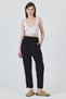 Black Pocket Button Detailed Elastic Waist Trousers 006 - 8