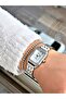 Ferrucci̇ Square Stone Silver Metal Woman Wristwatch - 2