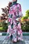 Gardenia Patterned Summer Dress – Pink - 7