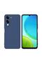 Vivo Y04 Compatible Silicone Case - Flexible Pastel Color Cover with Camera Protection - Navy Blue