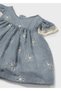 Baby Girl Embroidered Diaper Cover Dress Blue 1848 - 3