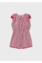 Girl's Printed Short Jumpsuit Fuchsia 6868