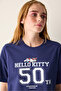 Sanrio Printed Navy Blue Crew Neck T-Shirt - 3