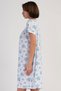 Women's Large Size Short Sleeve Blue Nightgown 100% Cotton C3T8N7O161 - 2