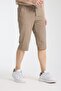 Men's Cotton Linen Bermuda Capri Long Shorts with Elastic Waist Below the Knee - 3