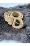 Beige wicker women's belt - 6