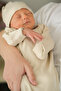Ribbed and Bottom Tie Baby Bodysuit and Beanie Set 100% Cotton - Easy Bottom Opening Design - 8