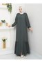 New Season Skirt with Pleat Detail, Special Cut, Elastic Sleeves, Full Length, Zippered, Summer Quality Ferace - 2
