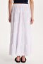Women's Standard Fit Elastic Waist Tie White Skirt - 5