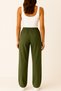 Women's Khaki Linen Pants – High Waist, Lace-Up, Loose Comfortable Fit, Casual and Stylish Use - 3