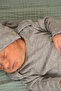 Ribbed and Bottom Tie Baby Bodysuit and Beanie Set 100% Cotton - Easy Bottom Opening Design - 5