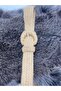 Beige wicker women's belt - 5