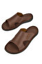, Men's Genuine Leather Comfort Slippers 1511052Z0321 Brown - 5