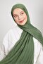 Green pleated cotton shawl - 3