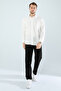Men's White Linen Textured Oversize Shirt (Oversized Cut) - 4