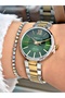 Ferrucci̇ Bombe Glazed Green Dial Gold Silver Metal Woman Wristwatch - 4