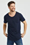 Men's Black-White-Navy-Ecru 4-Piece Oval Skirt Wide Collar 100% Cotton Short Sleeve T-Shirt - 5