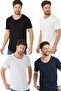 Men's Black-White-Navy-Ecru 4-Piece Oval Skirt Wide Collar 100% Cotton Short Sleeve T-Shirt