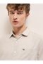 Men's Beige with White Vertical Stripe Slim Fit Casual Shirt for Every Occasion - 6