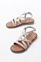 205-017 Beige Orthopedic Genuine Leather Women's Sandals - 3