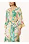 Mystic Jungle Kimono for Women, Modal Blended Jersey, Print, Contrast Pipe, Shawl Collar - 3