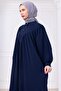 Buttoned Front Eva Hijab Dress Navy Blue Hm2757 - 8