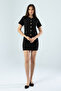 Black Pocket Detailed Jacket Look Wrapped Cardigan - 6