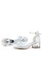 Girl's Transparent Heeled Shoes with Ribbon Detail and Satin Heels - 6