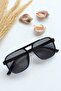 Frank Unisex Square Rectangle Black Matte Uv400 Protected Vintage New Season Sunglasses - 2