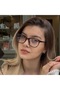 نظارات مستطيلة على شكل عظمة ذهبية ليوبارد للجنسين - أزرق شفاف، حماية من الضوء، كتلة زرقاء مع فلتر - 2
