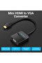 Mini HDMI to VGA Converter with Female Micro USB and Audio Port 0.15M Black - 2