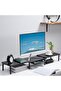ETHU Dual Monitor Stand - 3-Height Adjustable Dual Monitor Riser with Drawer & Phone Holder (Black) - 7