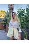 Yellow Shorts Skirt with Shirt Tie Elastic