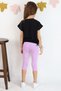 Girl's Suit Kuromi Printed Black T-Shirt 2-Piece Leggings Suit Summer Casual Combination 3-7 Years Old - 3