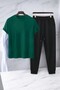 Unisex Flower Pot Design Printed Tshirt Tracksuit Set - 2