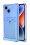 Apple iPhone 13 Mini Case Shock Absorbing Corner Protection Silicone Cover with Card Holder Wallet - Blue