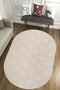 Non-Slip Base Moopy Oval Cream Curly Soft Soft Woven Floor Carpet Living Room Carpet Lp1003A_Krem