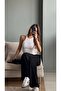 Halter Collar Ribbed White Women's Tank Top - 4
