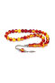 Tiny Yellow Red Alpaca Tasseled Sphere Cut Powder Amber Prayer Beads 201024094