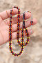 Yellow Red Vernier Alpaca Tasseled Capsule Cut Powder Amber Prayer Beads 201024097