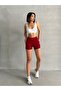 Women's Burgundy Gathering Super Mini High Waist Tights - 7