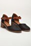 Women's Genuine Leather Closed Toe Sandals - Black - 4
