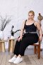 Large Size Waist Shiny Pocket Lace up Loose Trousers - 4