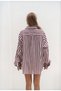 Rosy Transparent Striped Burgundy Oversize Shirt - 5