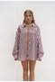 Rosy Transparent Striped Burgundy Oversize Shirt - 6