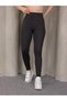 Women's Black High Waist Pocket Detailed Gathering Diving Fabric Leggings – Sports & Casual Elegance - 6