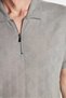 Men's Slim Fit Slim Fit Viscose Zippered Polo Neck Gray T-Shirt - 3